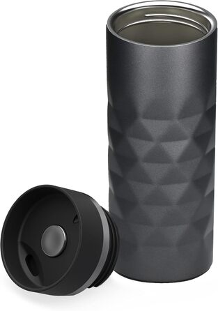 Термокружка Diamond з нержавіючої сталі Elasto Premium | 450 мл | Зберігає тепло та холод | Без BPA | Матова, блискуча (Шифер сірий)