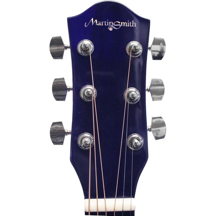 Акустична гітара Martin Smith з комплектом: струни, медіатори та ремінь - синього кольору