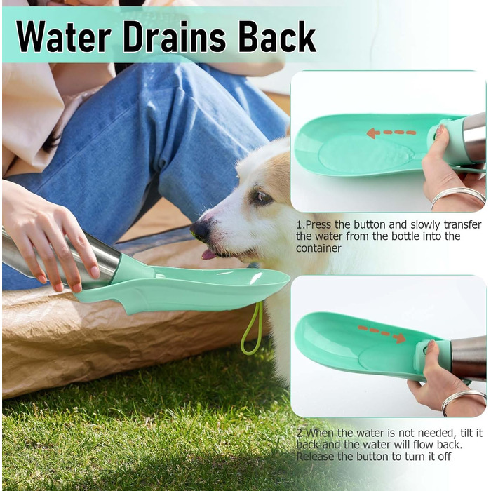Вода для собак Taozoey 750мл: пляшка-поїльник з мискою, антибактеріальна, витокозахисна, для подорожей та прогулянок