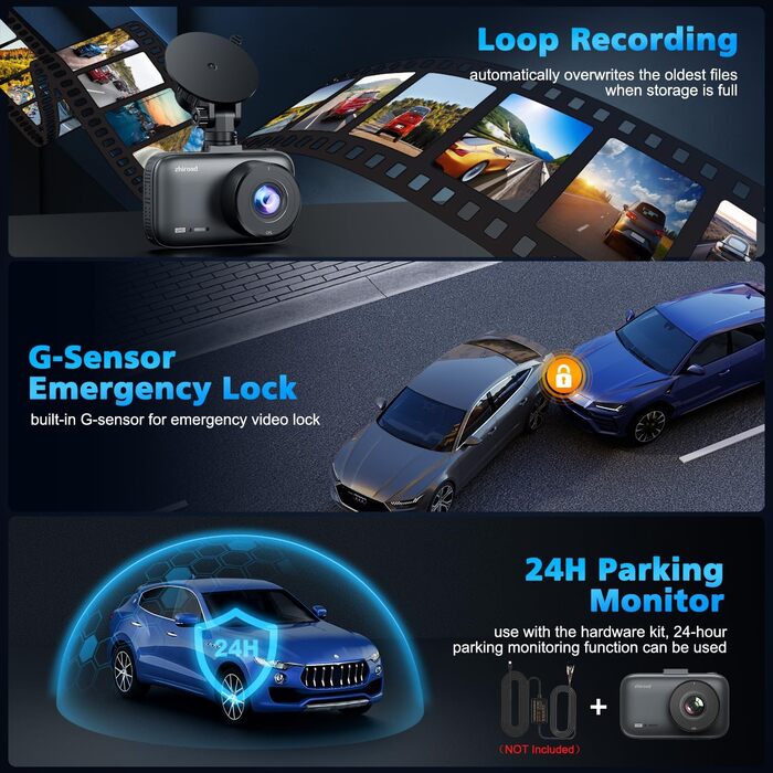 Відеореєстратор Dashcam 4K Dual з CPL фільтром, WiFi, 64GB SD, IPS 3