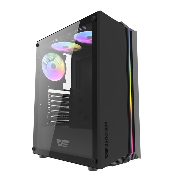 Корпус для комп'ютера Darkflash DK151 ARGB Midi Tower ATX, чорний, з вікном
