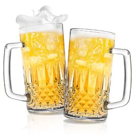 Набір з 2 скляних кружок для пива, 580 мл з ручкою, для заморожування, подарунок для чоловіків - Diamond