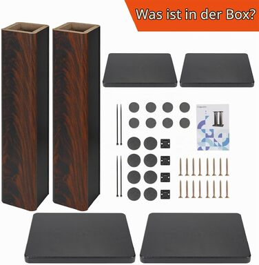 Стійки для акустичних систем Hi-Fi з дерева, 70 см, з можливістю засипки піском, комплект 2 шт. — універсальні підставки для полочних колонок та домашнього кінотеатру