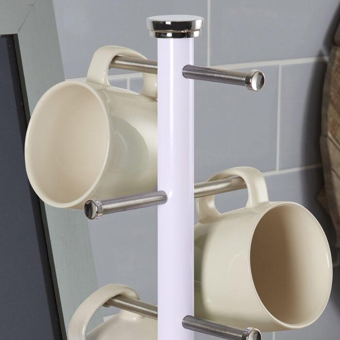 Swan SWKA1030CN Retro Cup Tree for 6 Cups, Weighted Base, Cream (Lily)