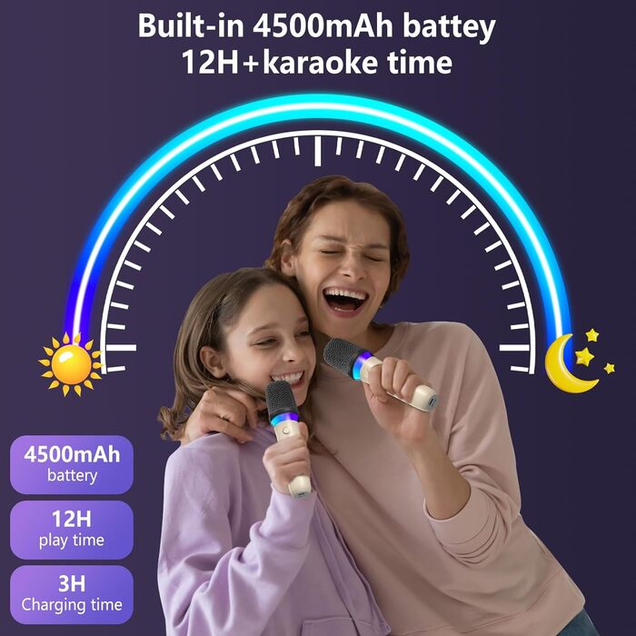 Караоке машина JYX з 2 бездротовими мікрофонами, портативна Bluetooth колонка для дорослих та дітей, PA система, підтримка TF картки/USB, AUX вхід, TWS для вечірок (D30)