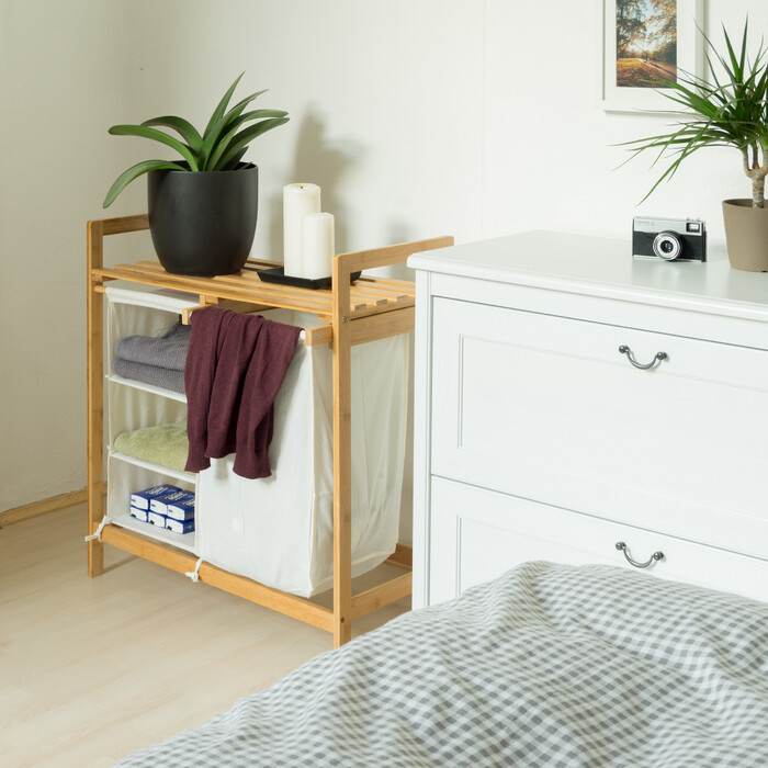 Колектор для білизни Relaxdays Бамбук LINEA з полицею