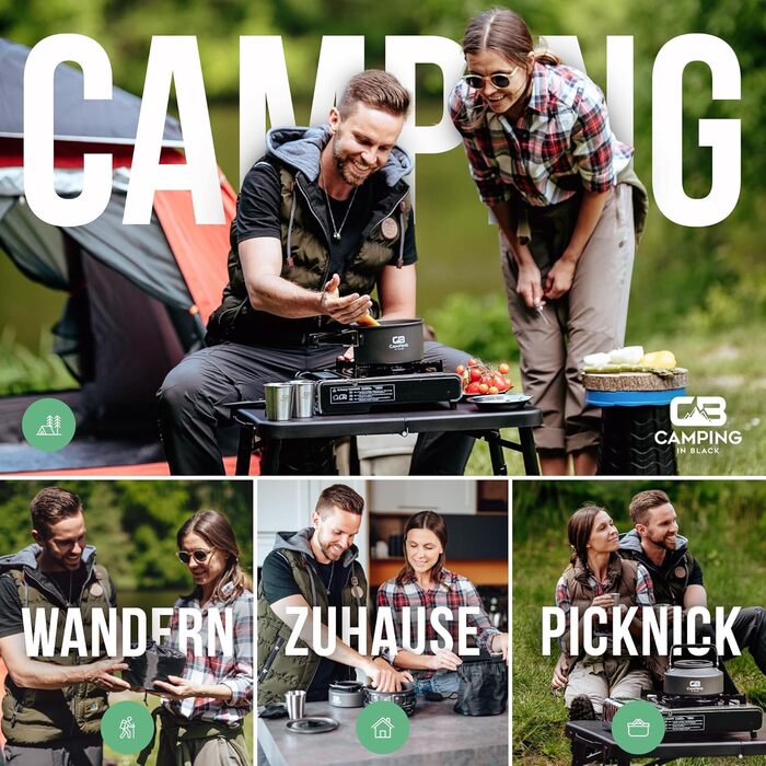 Набір посуду для кемпінгу - кухонний набір для 2 осіб з алюмінію та нержавіючої сталі