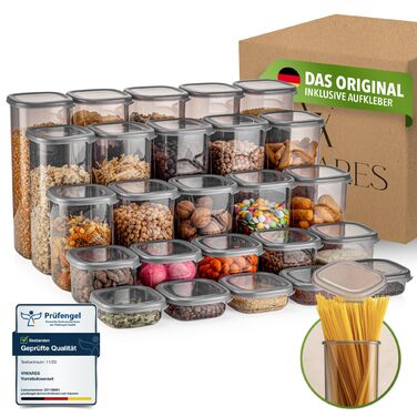 Набори контейнерів для зберігання продуктів Peggy 25er Mix Set: 36 герметичних контейнерів для спецій, мюслі, борошна та інших продуктів