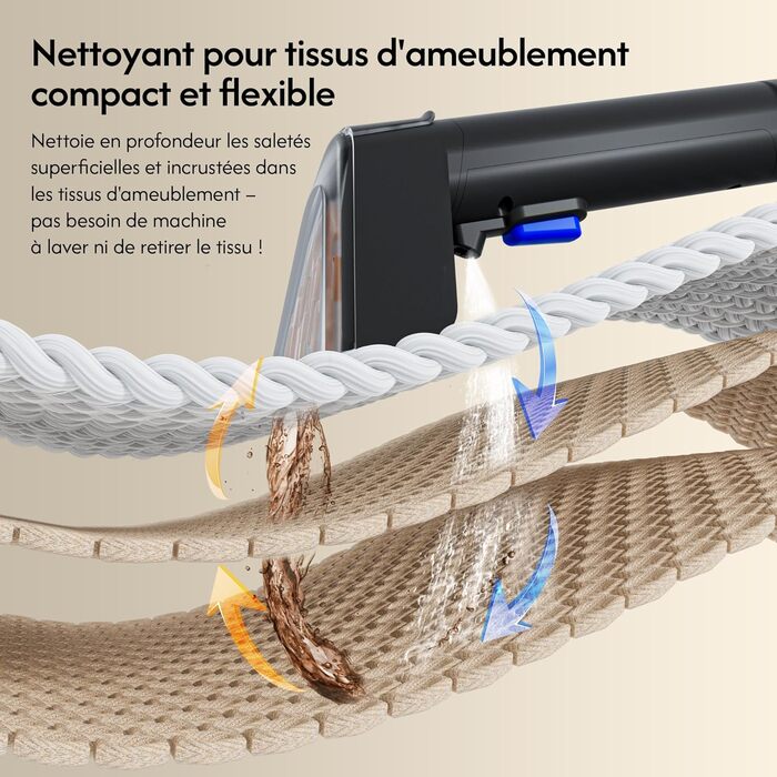 B Flowyfresh - миючий пилосос для диванів, килимів, меблів та авто. Мийний пилосос, 13 kPa, швидке сушіння, великий об'єм резервуару (1.8 л + 0.8 л), самоочищення