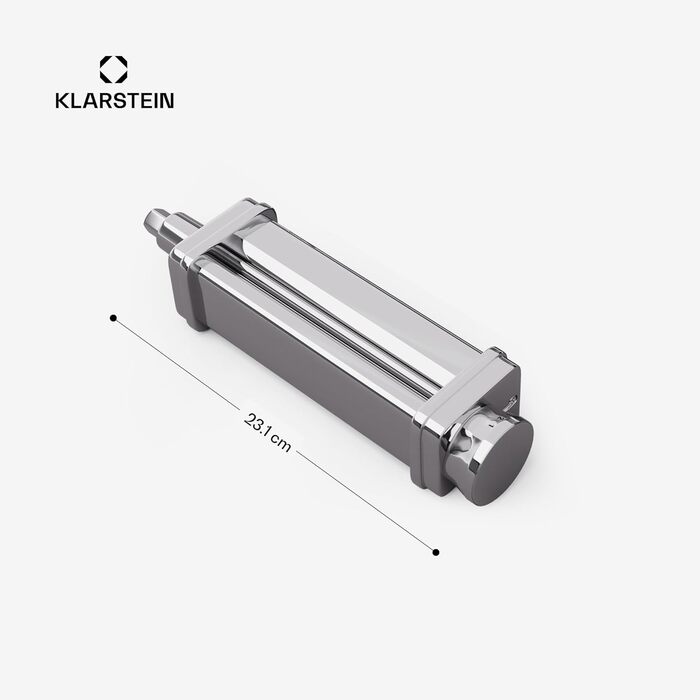 Кухонна машина Klarstein Chiara 1600W з чашею 5L з нержавіючої сталі, 12 швидкостей, LCD-дисплеєм, тиха робота ≤72 dB, набір для випічки, придатний для миття в посудомийній машині, корпус з алюмінію, сірий колір, насадка для пасти Klarstein Chiara