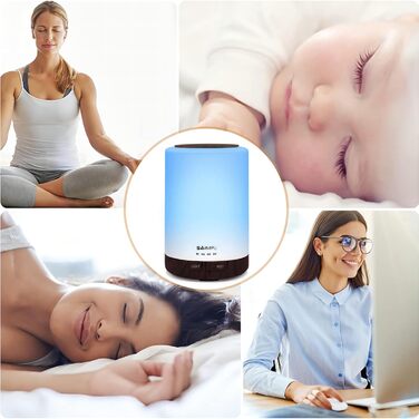 Ароматичний дифузор з ефірними оліями, ультразвуковий, 300 мл, 7 кольорів LED, для дому, офісу, йоги, спа (колір: коричневий/чорний)