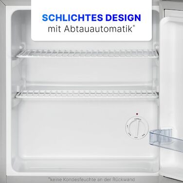 Холодильник Bomann KB 7346 Inox Mini 42 л: для офісу, кемпінгу, геймінгу | Тихий (39 дБ), з можливістю зміни дверцят | 51x45x45 см