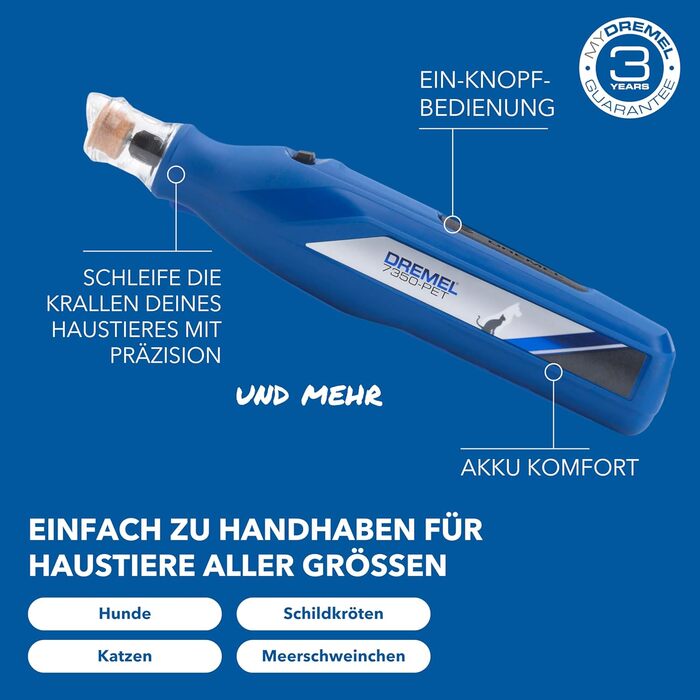 Dremel 7350 - Шліфувальний інструмент для догляду за кігтями домашніх тварин (собаки, коти)