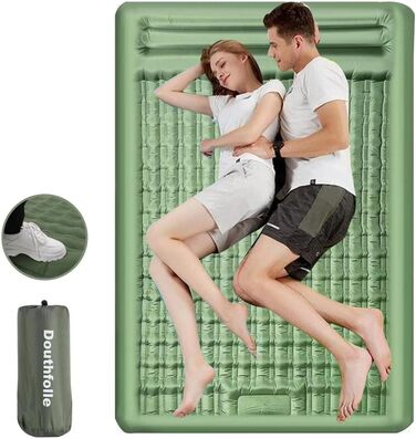 Douthfolle Twin XL Camping Sleeping Pad - 12cm Thick Inflatable Sleeping Mat with Foot Pump - Waterproof & Outdoor