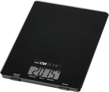 Кухонні ваги Clatronic KW 3626: скло, до 5000 г, тара, LCD-дисплей