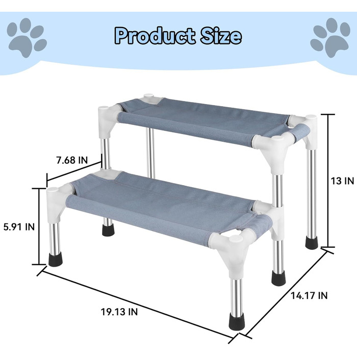 Сходинки для собак та котів Makerfire (2 сходинки) - для підйому на ліжко/диван