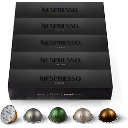 Кава Nespresso Vertuo, набір 50 капсул різних об'ємів (230мл, 150мл, 80мл), середнього та темного обсмаження, сумісна з VERTUO