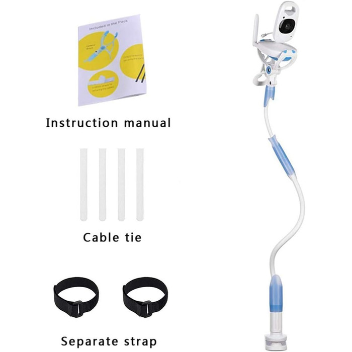 Кріплення для дитячого монітора, гнучка камера, 360° обертання, універсальне для більшості дитячих моніторів