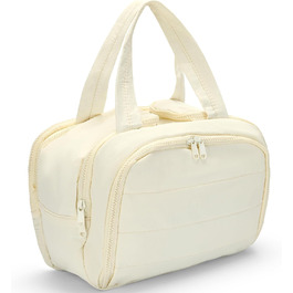 Чоловіча та жіноча дорожня косметичка Axcone, велика, широка, для подорожей, органайзер для макіяжу та косметики, ручна сумка, косметичка для ручної поклажі (Beige)