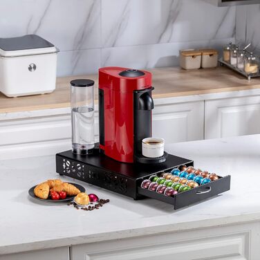 Тримач для капсул Vertuo Rice rat для Nespresso Vertuo, 50 капсул, чорний, скляний каркас чорного кольору