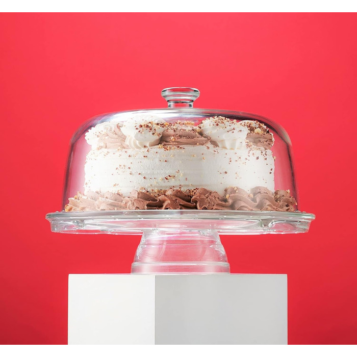 Торцеваний стіл Godinger з кришкою-куполом, 6-в-1, італійський кришталь, для тортів, салатів та фруктів