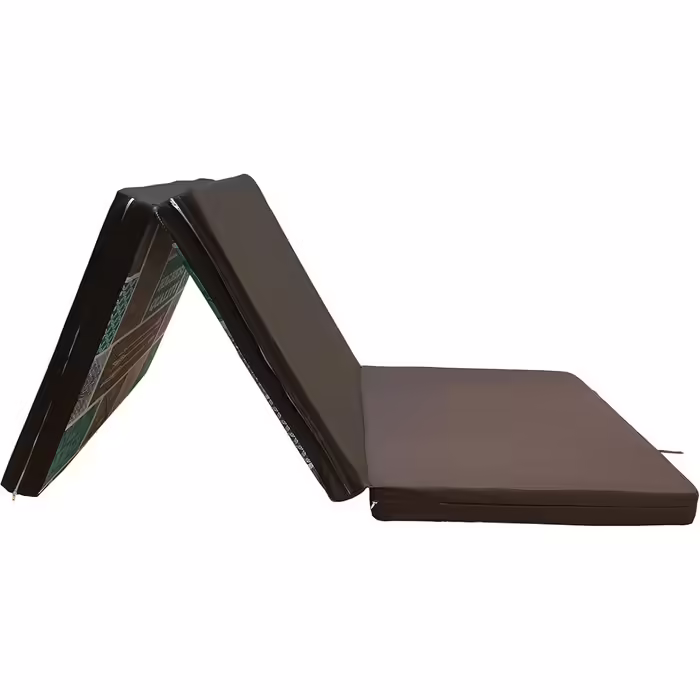 Goliez Folding Mattress 3-Piece Folding Mattress Guest Mattress, Foam Mattress, Folding, Foldable Camping Bed, Washable Cover (Brown, Single (190x60x7cm))
