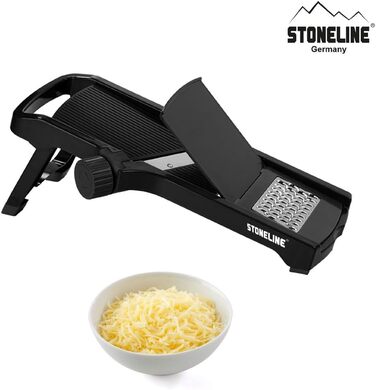 Набір для нарізання овочів STONELINE V з 9 частин: для нарізання слайсами, соломкою, кубиками, спіралями. З нержавіючої сталі, чорний.