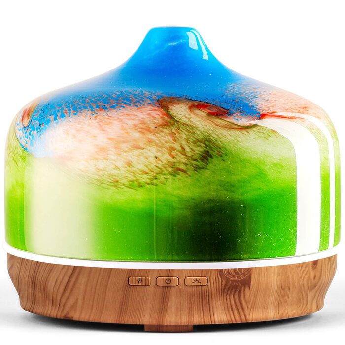 Ароматичний дифузор Porseme Aroma 500 мл, скляний зволожувач повітря, ультразвуковий аромадифузор з LED-підсвіткою 7 кольорів, для ефірних олій, працює до 21 години, тихий, для дому (Rosegold)