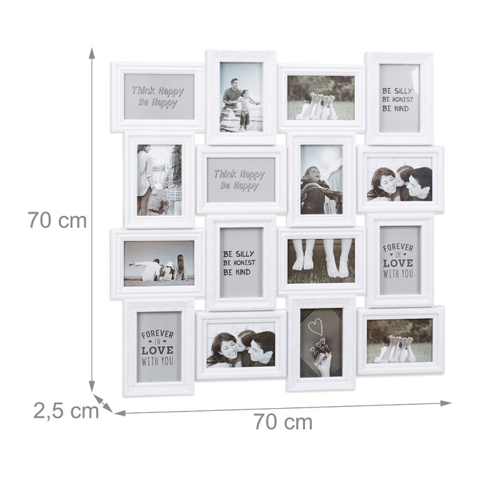Relaxdays Photo Collage Frame - Holds 16 Pictures