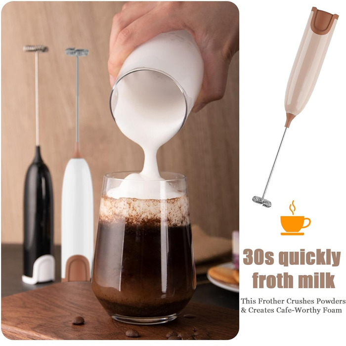 Електричний пінозмішувач Aischens для кави, лате, матча та інших напоїв (рожевий)