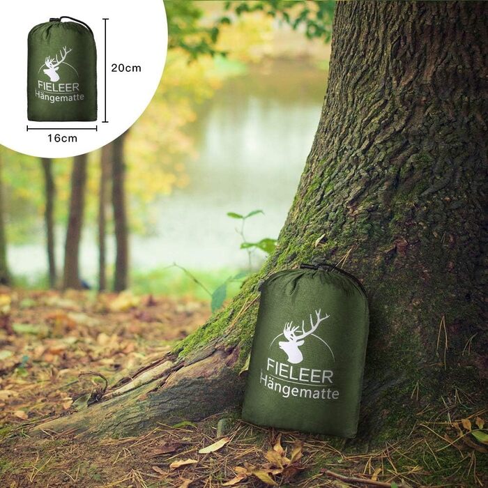 Легка туристична гамак для кемпінгу | Міцна, з карабінами та ременями, 275x140 см, 300 кг, нейлон, для відпочинку на природі та вдома