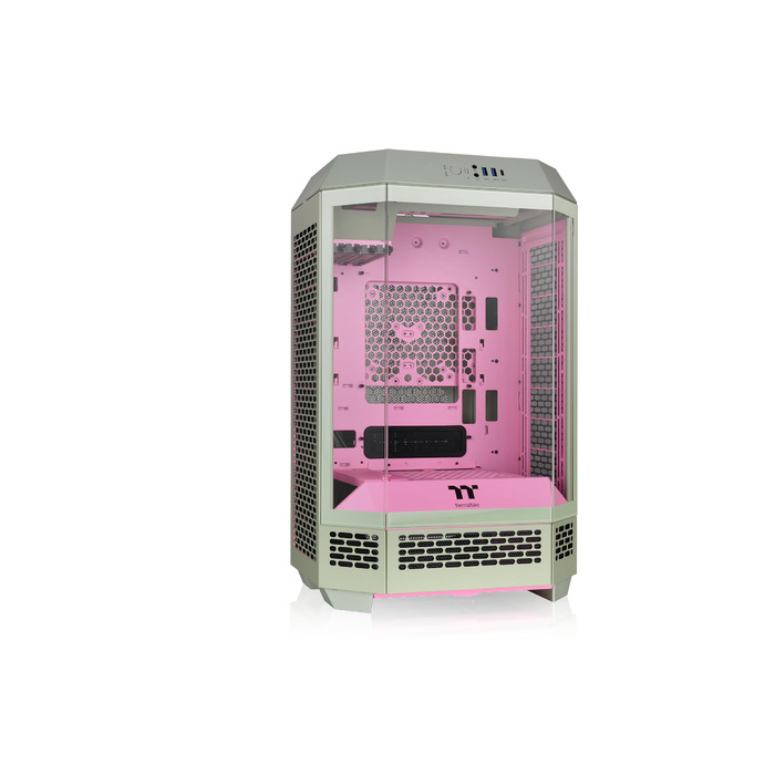 Thermaltake The Tower 300 Bumblebee: Корпус ПК Micro-ATX/mini-ITX з вертикальним дизайном, 3 скляні панелі, 2 вентилятори 140мм, підтримка радіатора 420мм