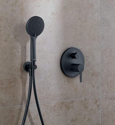 Душова лійка Duravit Universal з 3 режимами (Rain, Intense, Soft), ручна душова насадка Ø 110 мм, економія води MinusFlow, легко чиститься, чорний матовий