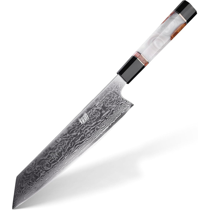 Японський ніж Kiritsuke FINDKING 9 дюймів, Дамаська сталь, для професійних та домашніх кухарів (серія BLACK-ROSE)