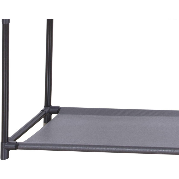 Wardrobe open, coat rack with clothes rail and 12 hooks, freestanding wardrobe with shelf, for dressing room, bedroom, 44 x 87 x 158 cm, Black