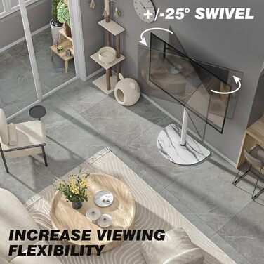 Adjustable TV Floor Stand for 32-65 inch LED LCD OLED TVs - Swivel & Height Adjustable, up to 40kg, Cable Management