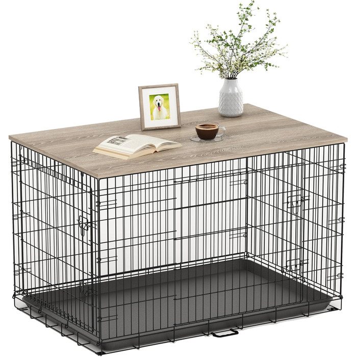 Насадка для собачого воріта, дерев'яна робоча поверхня, сіра. Сумісна з ворітками 76,2 см (30 дюймів).