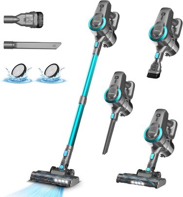 Акумуляторний пилосос 25000Pa, 175W, 50хв, бездротовий, з антизаплутувальною насадкою, самостійно стоячий, легкий, для килимів, твердих підлог, шерсті тварин (Цянь)