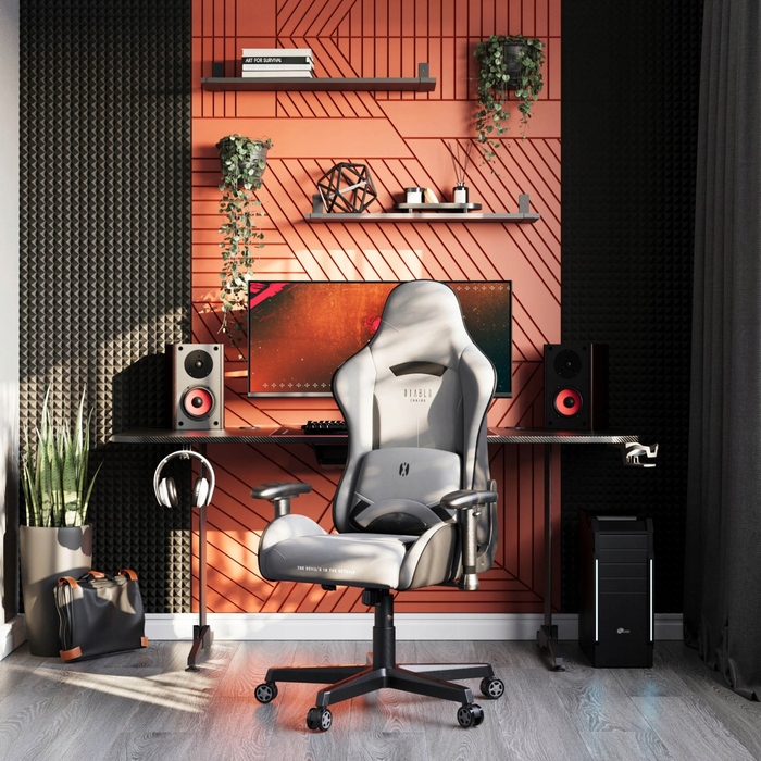 Ігрове крісло Diablo Chairs X-Starter, тканина, сіре