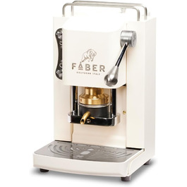 Кавова машина FABER Pro Mini Deluxe для ESE-подушечок 44 мм, хром, латунний прес, Pure White