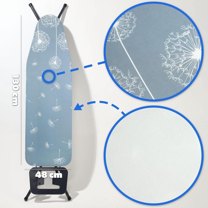 Покриття для прасувальної дошки KADAX з еластичним гумкою, практичне, для парових прасок, заміна (Pusteblumen XL)