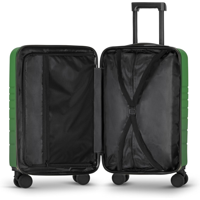 Чемодан ETERNITIVE з ABS пластику, Rollkoffer, Reisetrolley, валіза на колесах з подвійними колесами 360°, валізка з TSA-замком, ручна поклажа (S) (Set - 2tlg (S + M), Зелений)