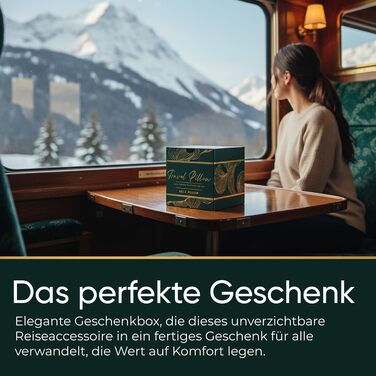 Подушка для подорожей Proglobe Luxe з піни Memory Foam (чорний). Комфортна подушка під шию для літаків з підставкою під підборіддя, компресійним мішком.