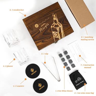 Набір склянок для віскі з кубиками охолодження та підставками, подарунок для чоловіків