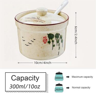 Керамічна цукерниця з ложкою, 430 мл, з кришкою та ложкою, для кухні, дому, кав'ярні (білий)