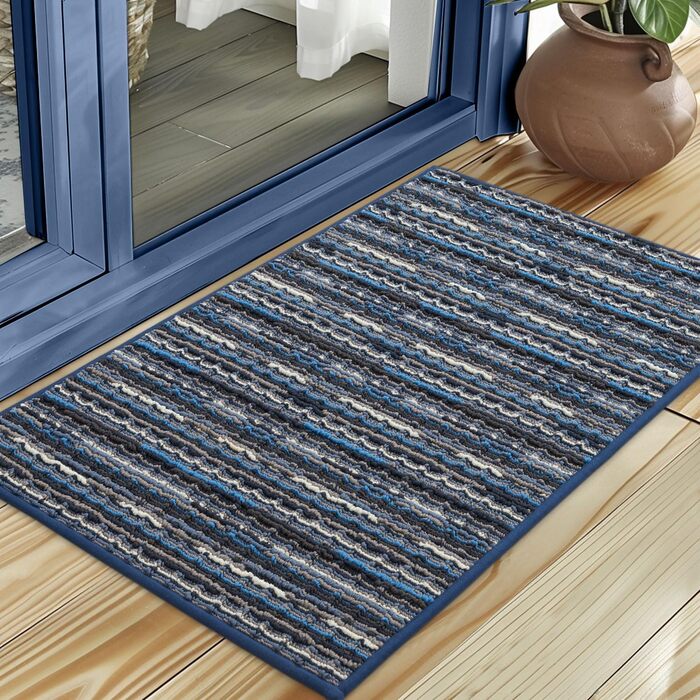 Килимок для дому 50x80 см, антиковзаючий, миючий, для входу, тераси, саду - блакитний