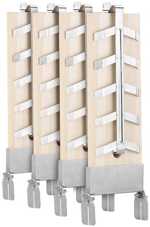 Набір кедрових дощок для запікання лосося Rosenstein & Söhne з нахильними тримачами з нержавіючої сталі, 4 шт.