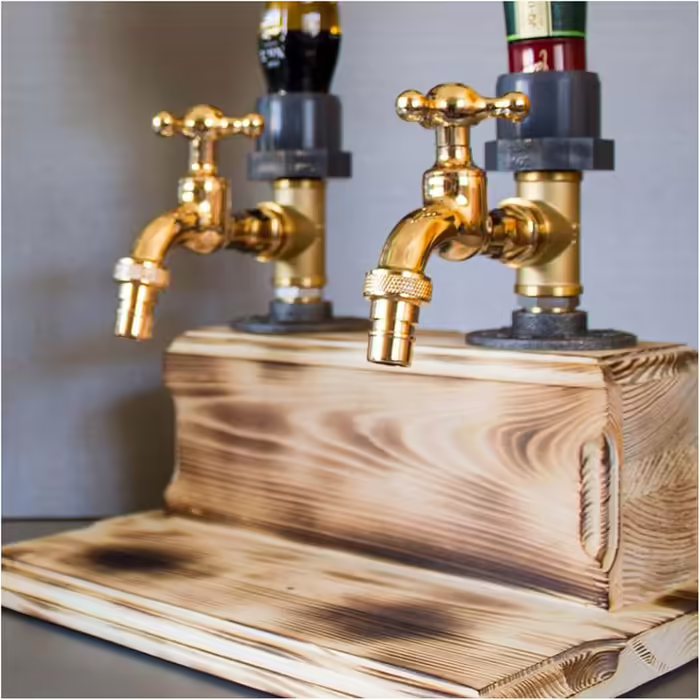 Bottle stand for 1/2/3 bottles, alcohol, liqueur dispenser, drinks, wine racks, alcohol, whisky dispenser, faucet-shaped for parties, dinners, bars, and beverage stations