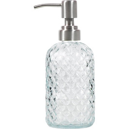 Дозатор мила для ванної та кухні зі скла та нержавіючої сталі 304 (прозорий)