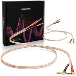 Акустичний кабель UCINNOVATE HiFi OFC 14AWG, 3м, з позолоченими роз'ємами (банановий штекер — Y-подібний затискач), 2 шт. для підсилювача та колонок